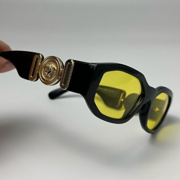 VERSACE Sunglasses VE4361 GB1/85 Black Yellow Unisex NEW - Picture 4 of 12